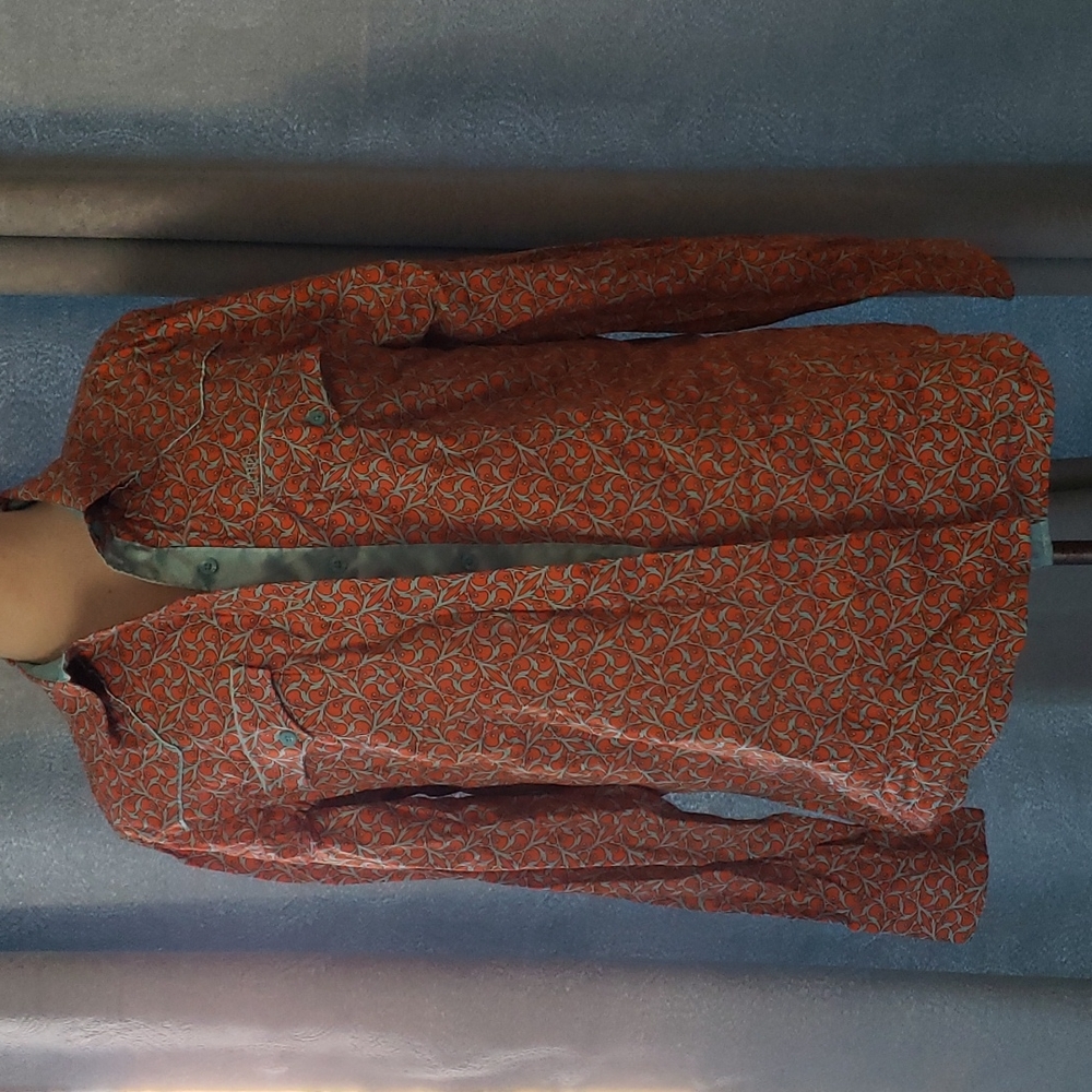 Cruel orange and light blue patterned top